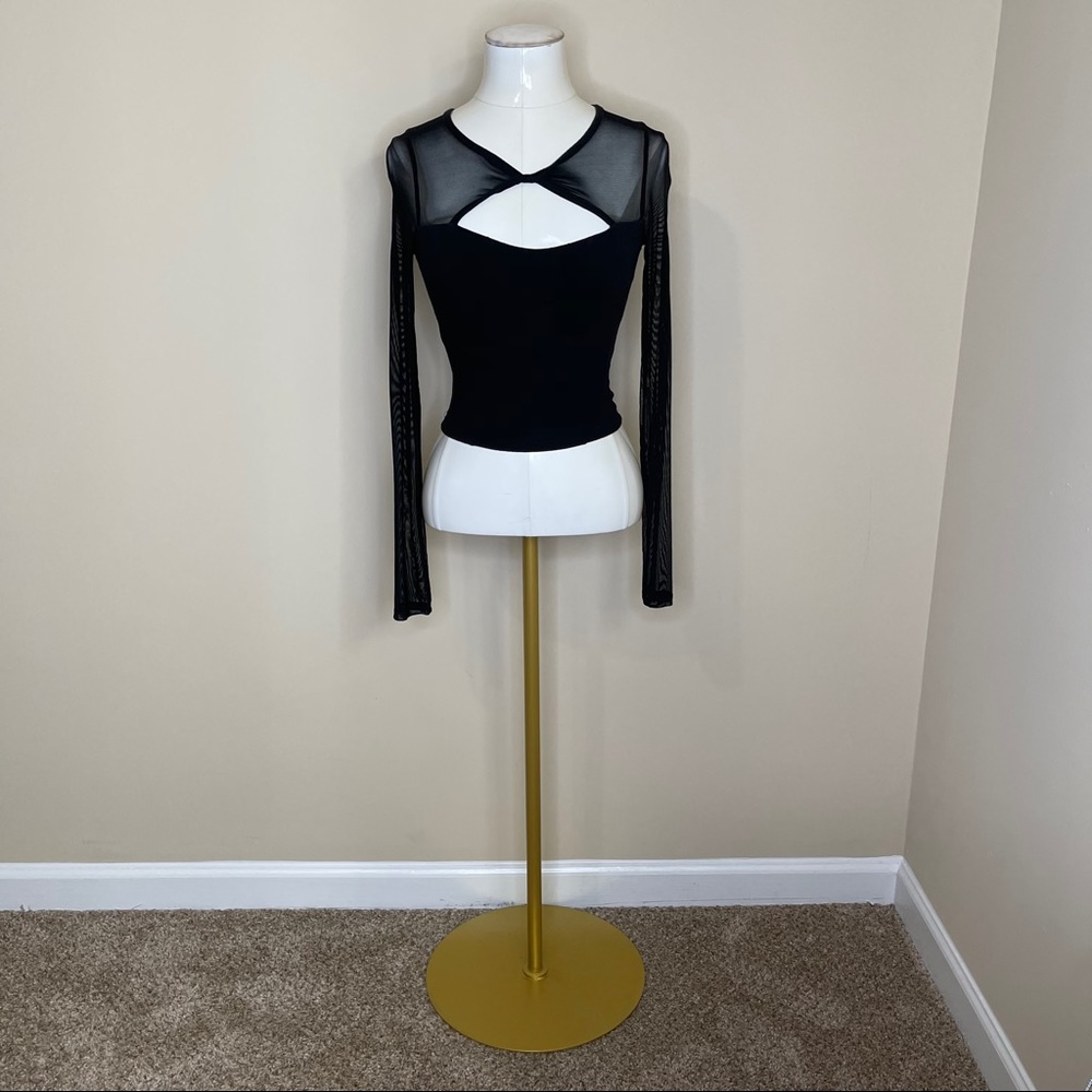 Black Long Sleeve Crop Top